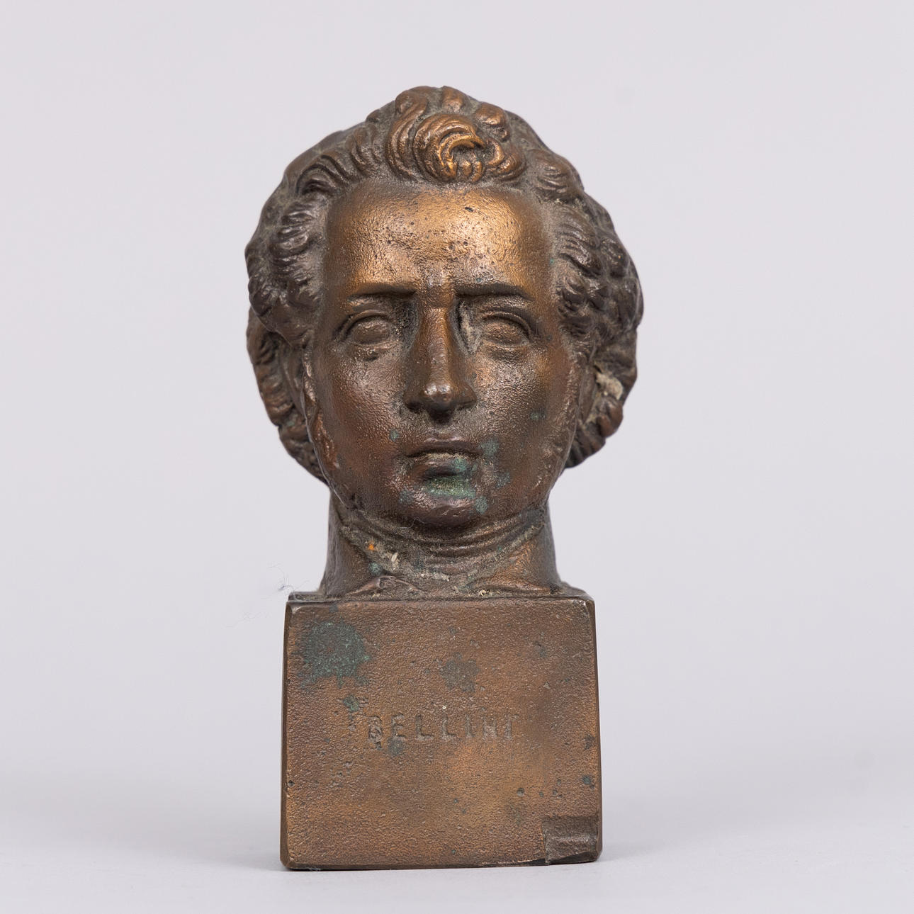 A bronze bust marked Bellini, 20th century.