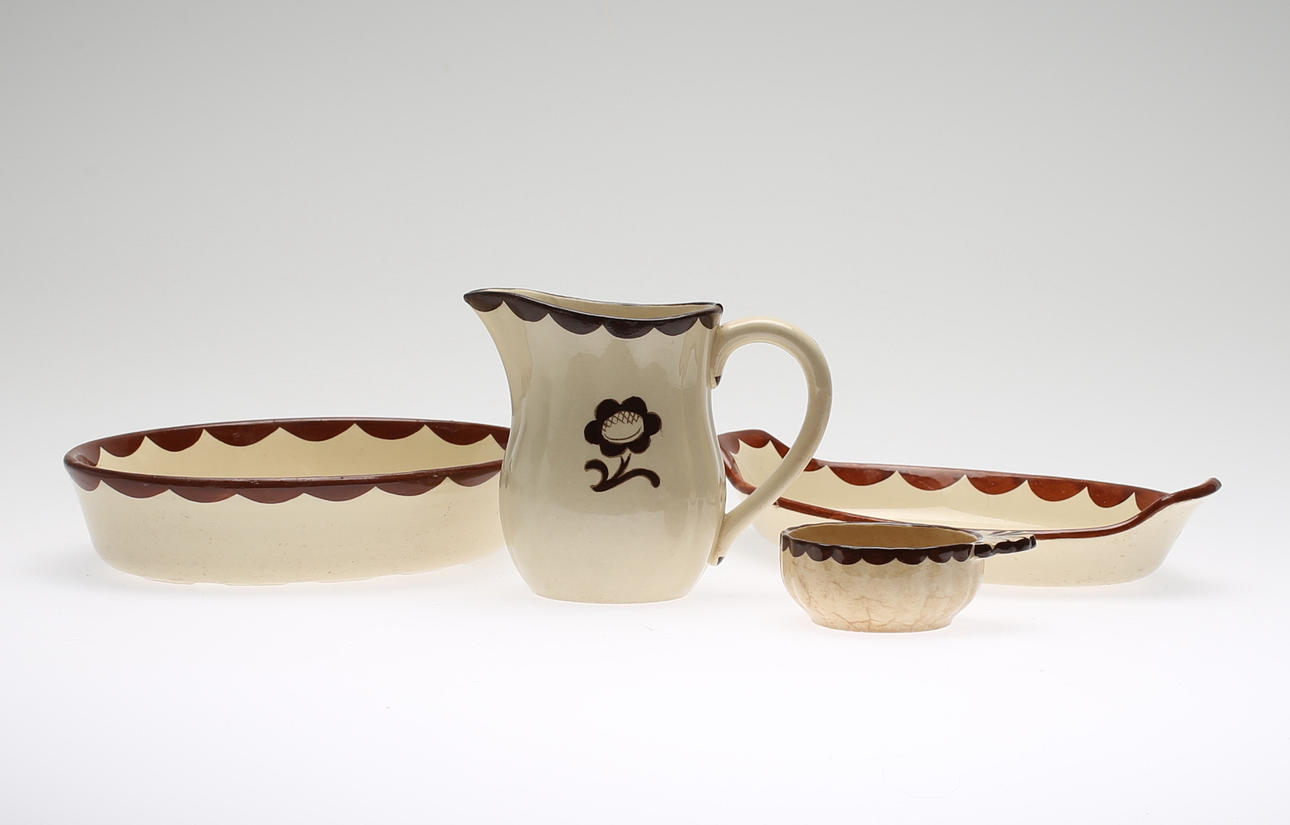 PARTI KERAMIK, 4 delar, "Pyro", Wilhelm Kåge, Gustavsberg.