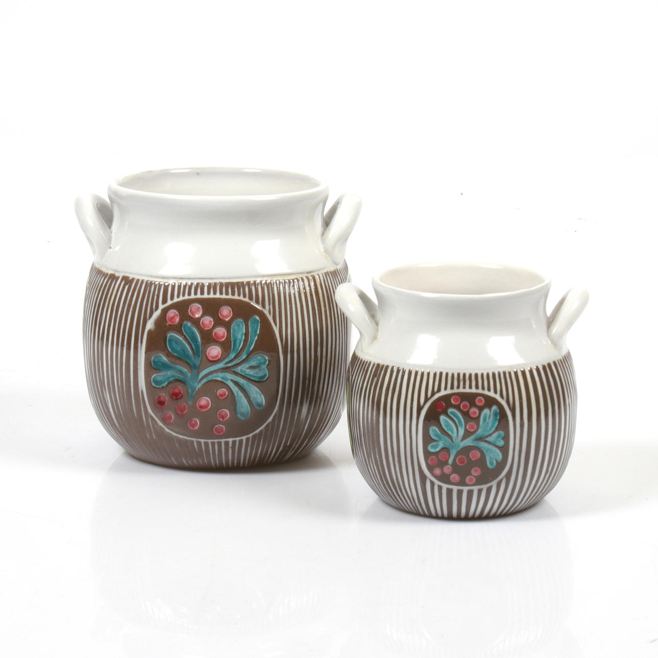 MARI SIMMULSON. Marmeladengläser, 2 Stück Keramik, Upsala Ekeby.