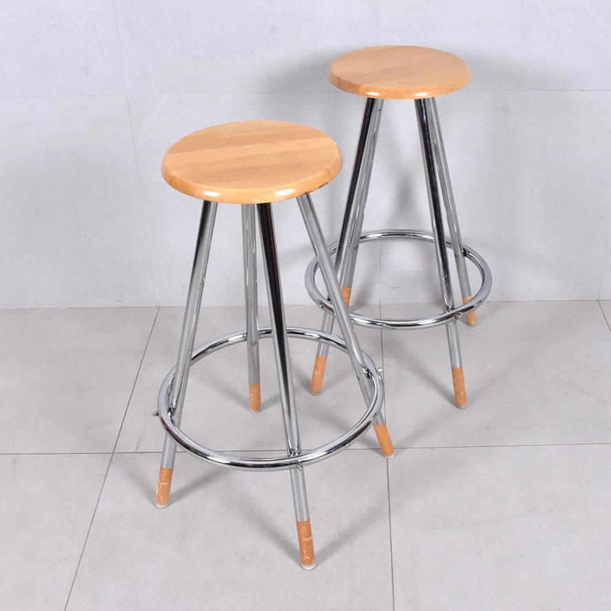 BARSTOLE, forkromede ben og træ.