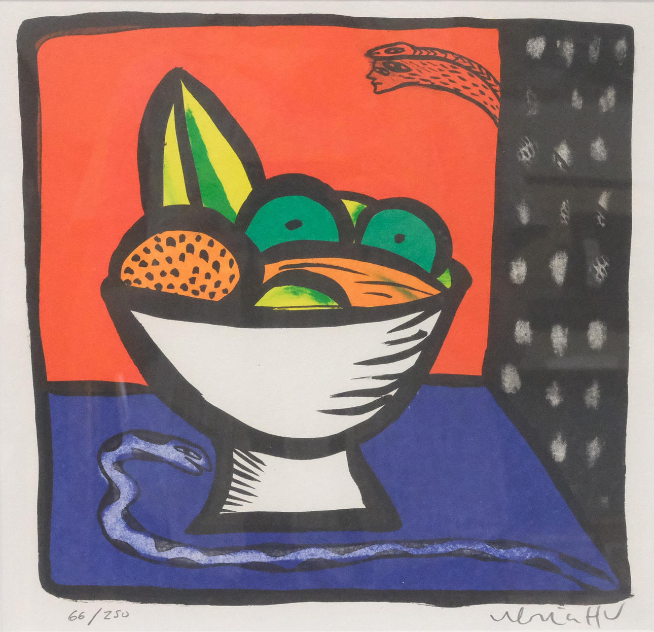 ULRICA HYDMAN VALLIEN. FÄRGLITOGRAFI, FRUKTSKÅL. Konst - Måleri - Auctionet