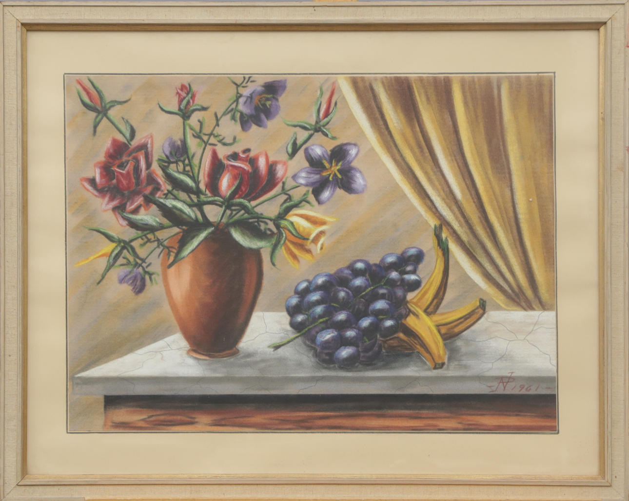 OIDENTIFIERAD KONSTNÄR. A pastel drawing, signed, 1961.