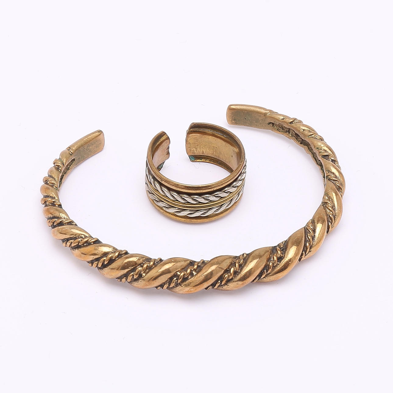 PULSERA y ANILLO, bronce, kalevala.