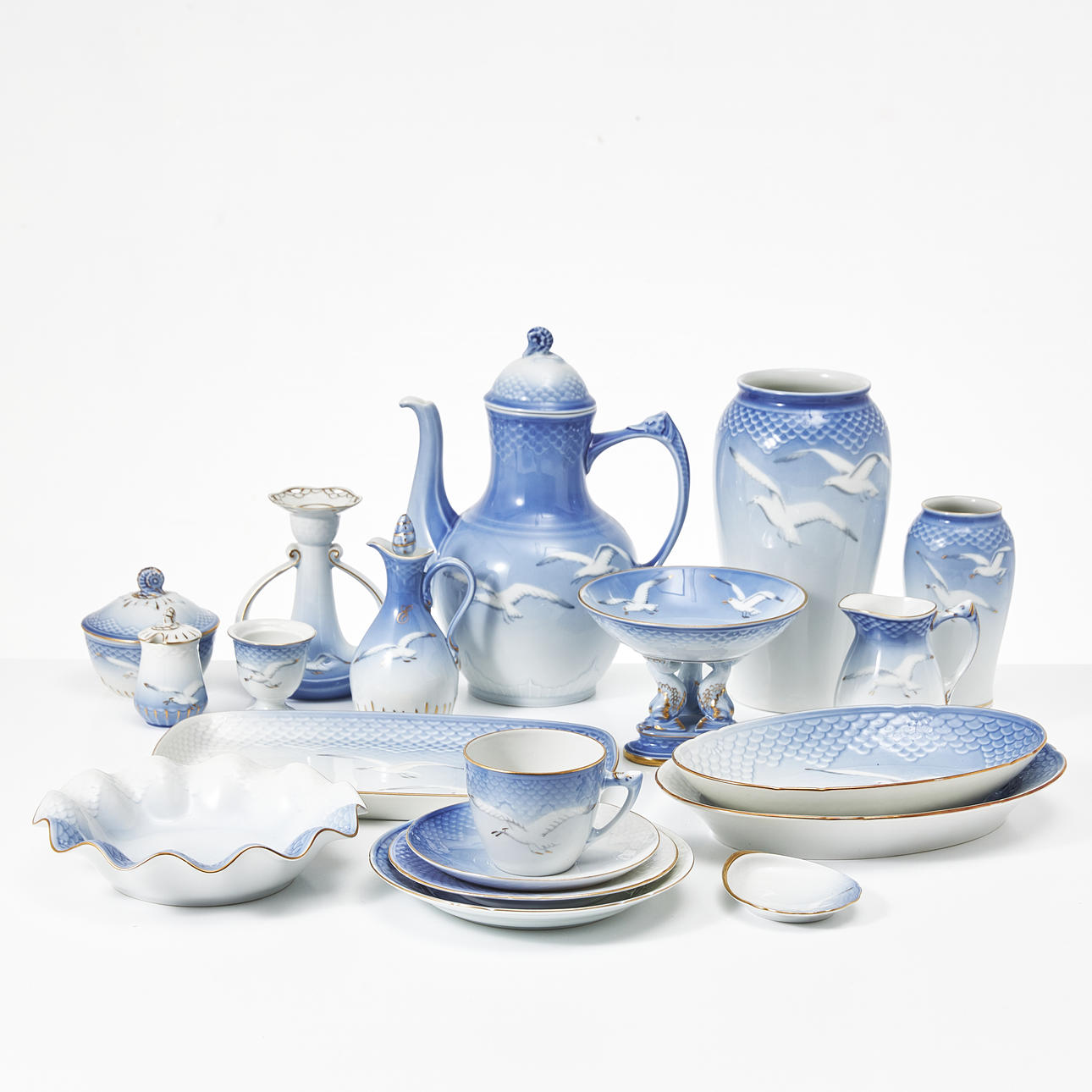 BING & GREENDAHL. Coffee/breakfast set “Seagull” 52 pieces.