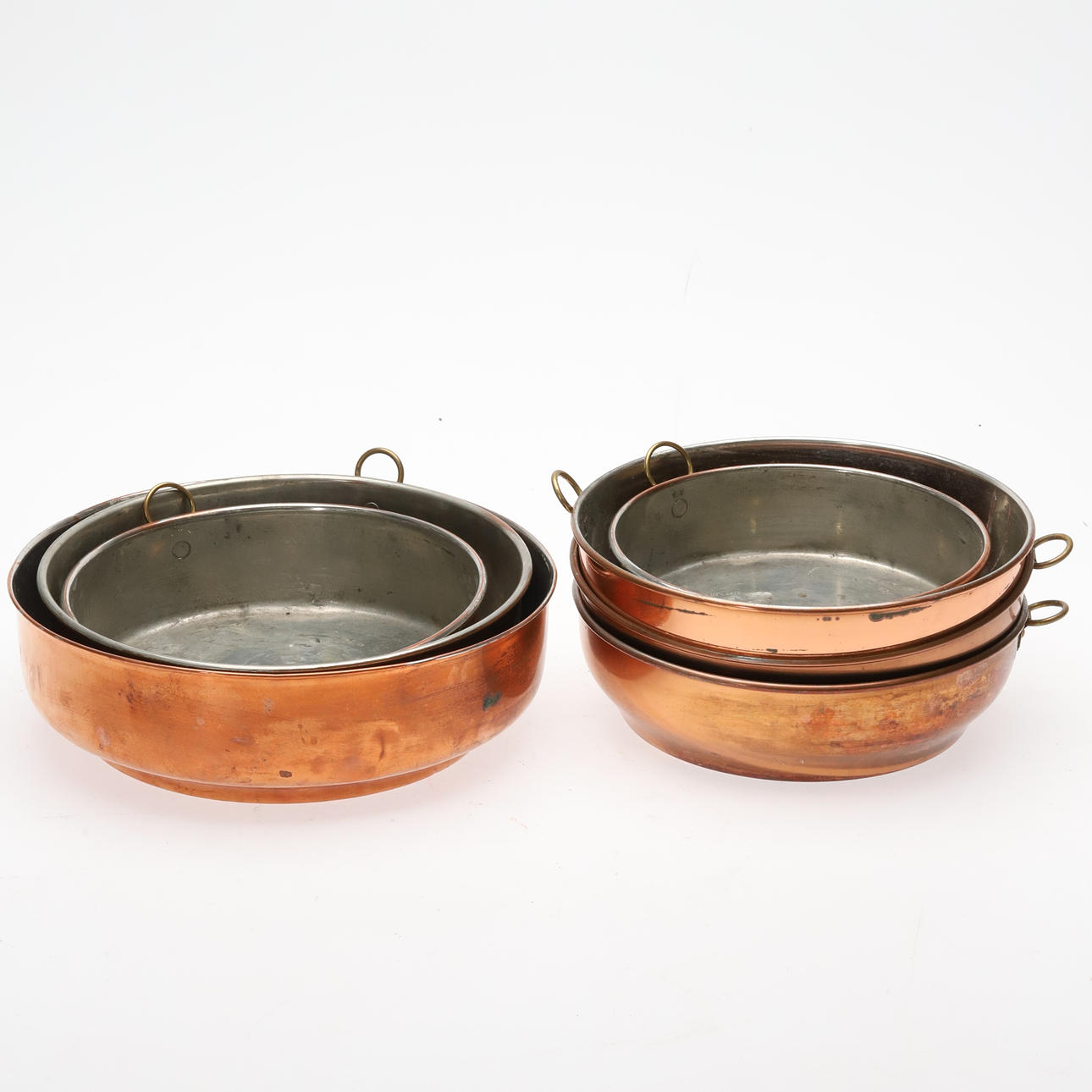 BAKING MOLDS. 7 pcs, tinned copper.