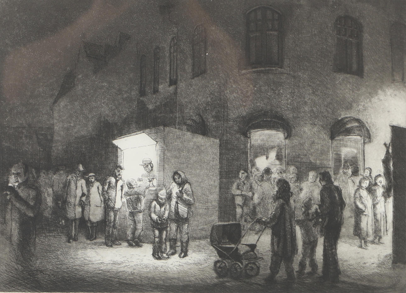 MATS ARONSSON. "Julskyltning", etsning, signerad -88.