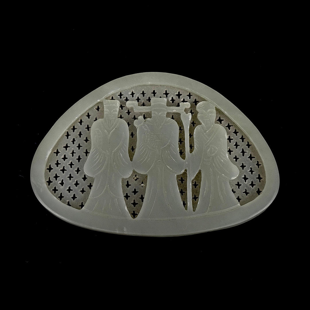 KINESISK UDSKÅRET JADE HELDIGE GUDSPANEL.