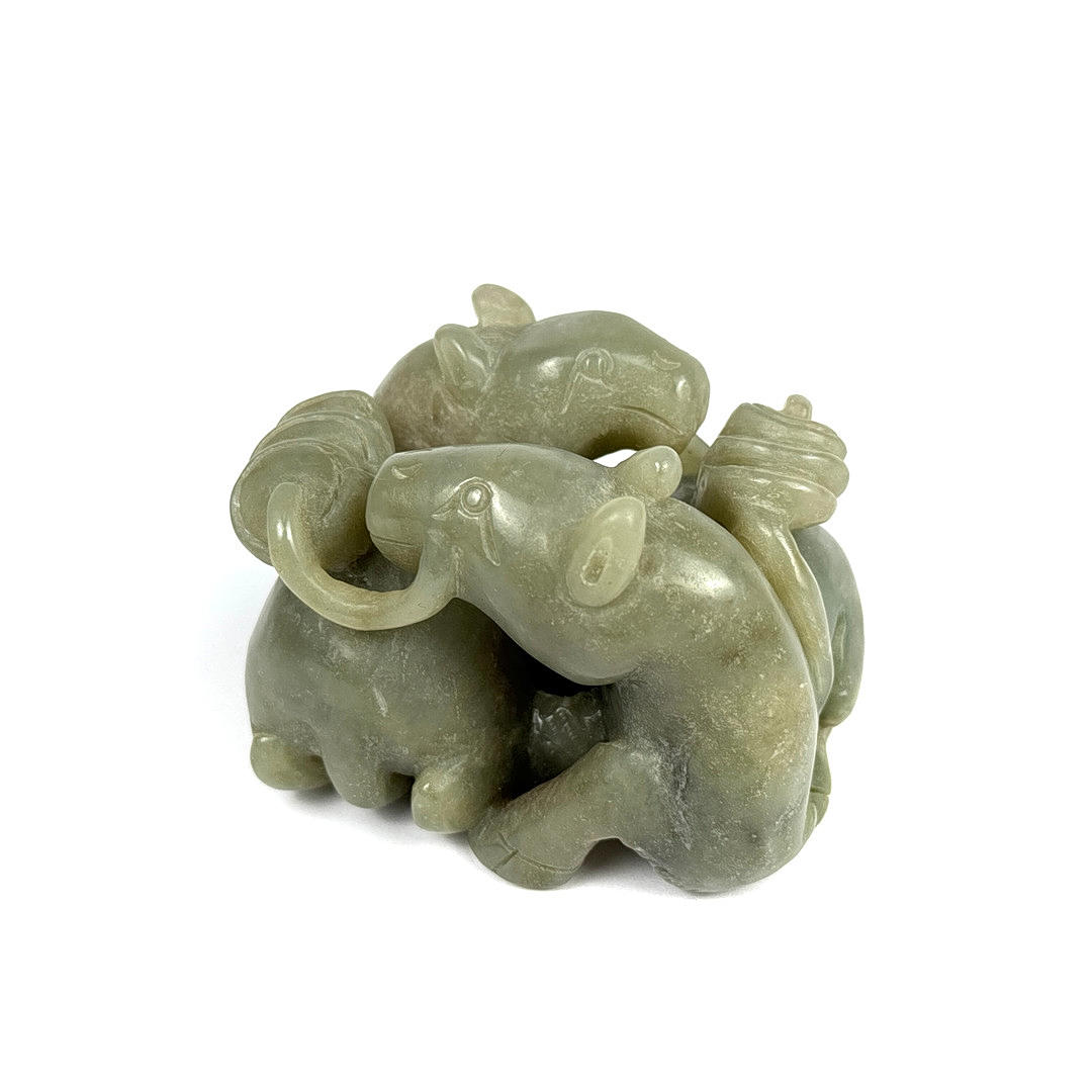 19TH/ EARLY 20TH C. CHINESE NEPHRITE JADE WEIGHT.