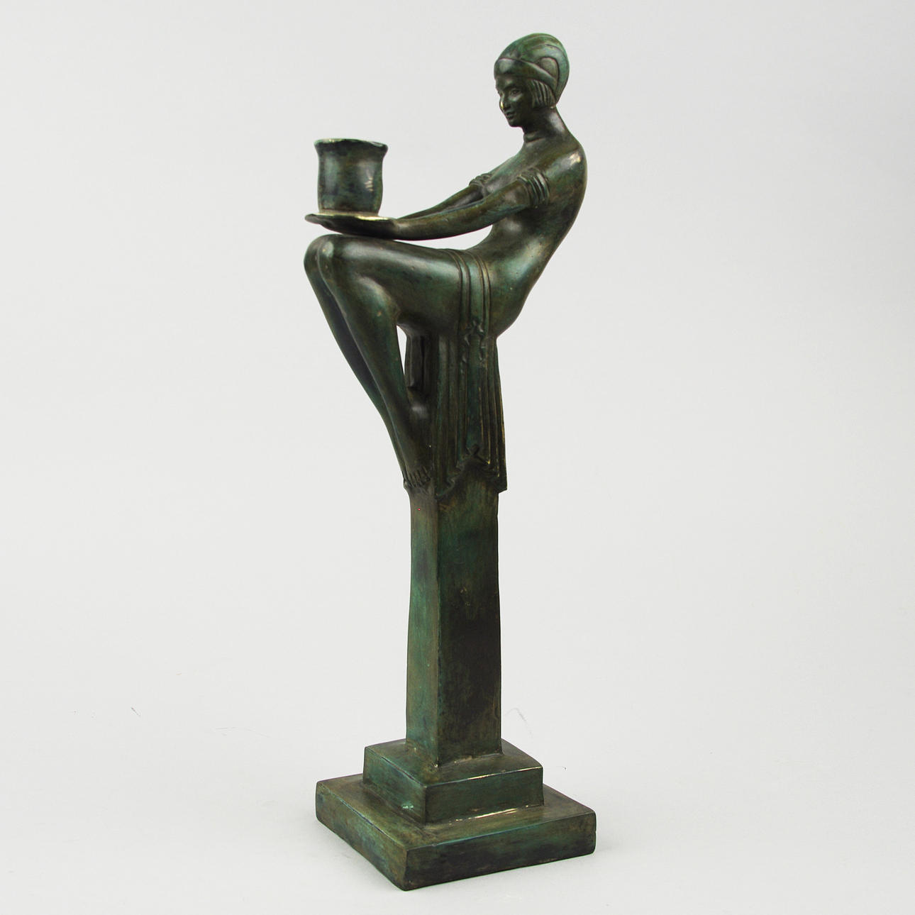 LJUSSTAKE, brons, Art Deco-stil, samtida.