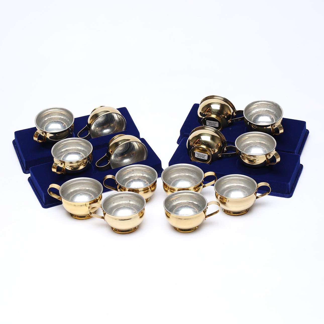 PUNCH CUPS, 14 pcs, brass, Skultuna.