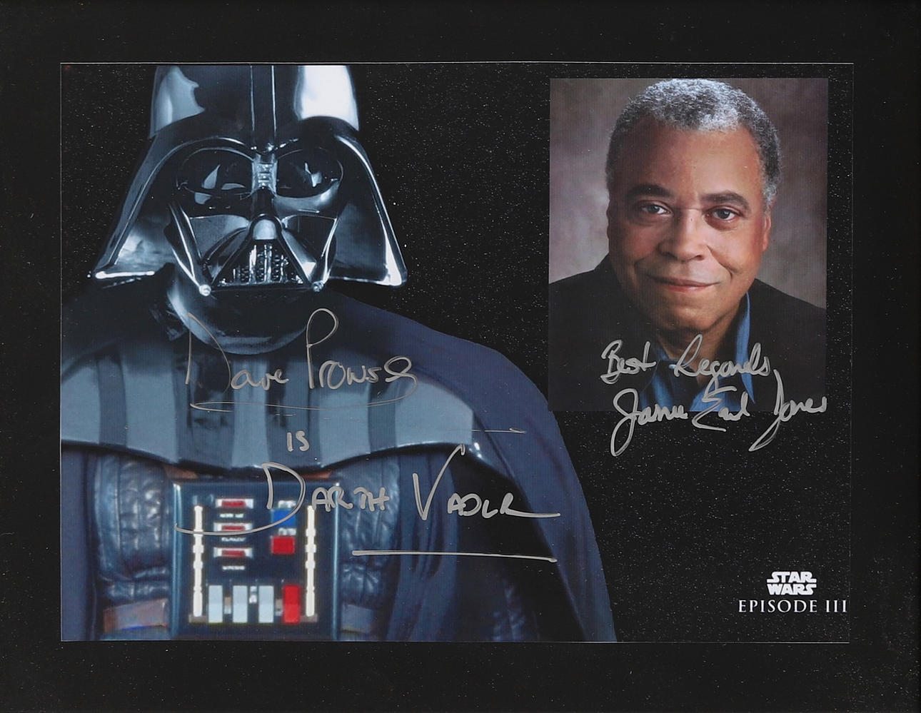AUTOGRAPHS. STAR WARS, DAVE PROWSE AS DARTH VADER AND JAMES EARL  display picture 1