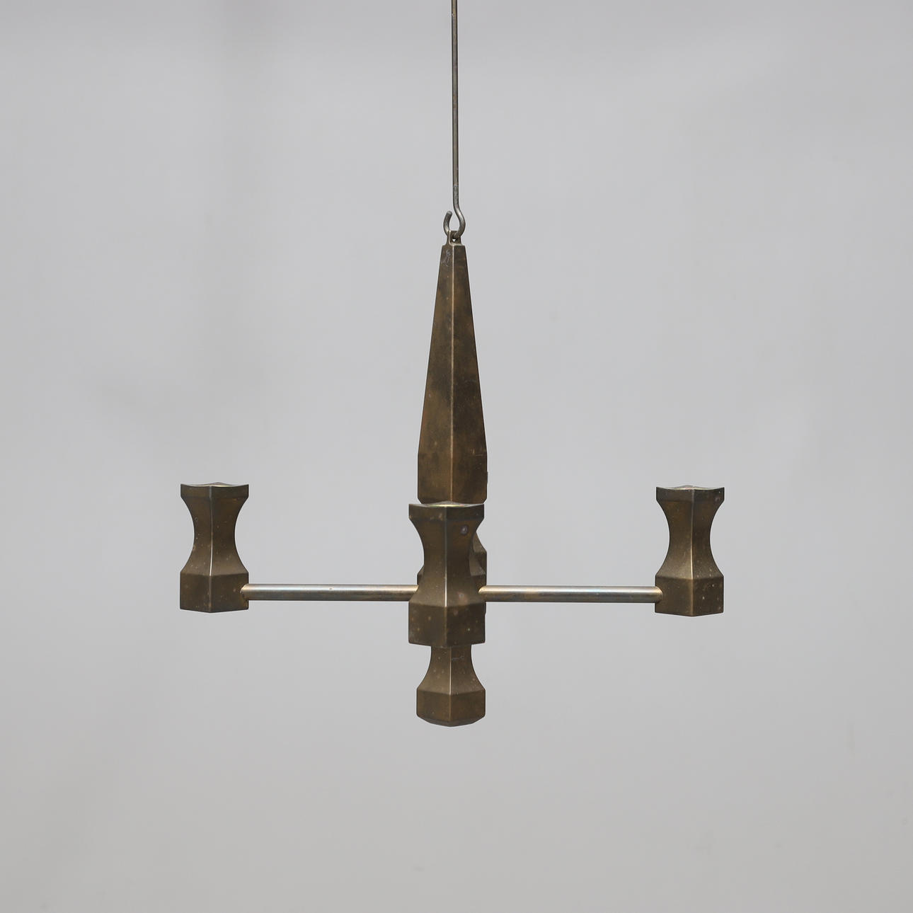 A brass chandelier, Walloon brass, 1989.