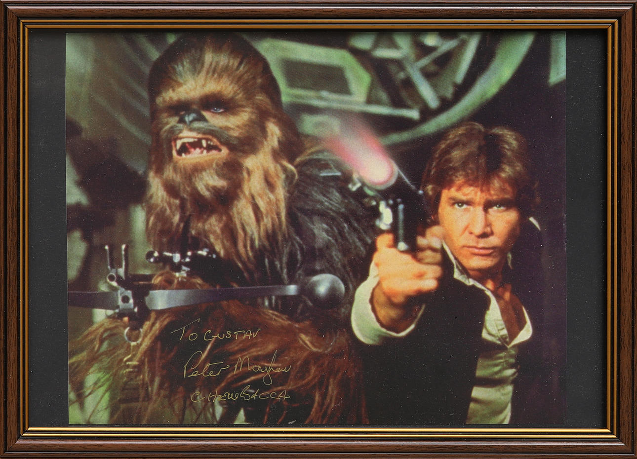 AUTOGRAPH. STAR WARS. PETER MAYHEW WHO PLAYED CHEWBACCA, with dedication.