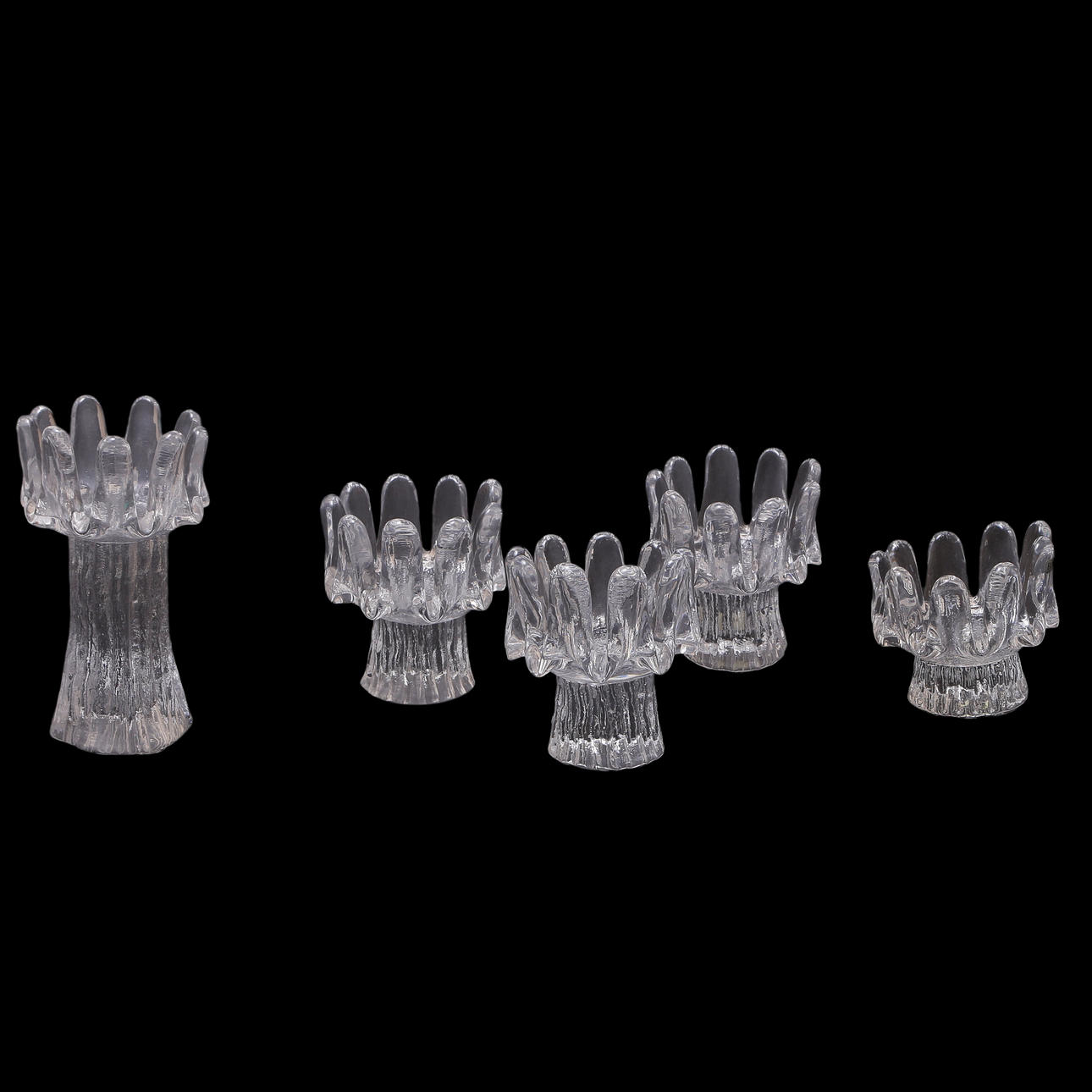 GÖRAN WÄRFF. 5 KERZENLATERNEN „SONNENBLUME“, COSTA BODA.