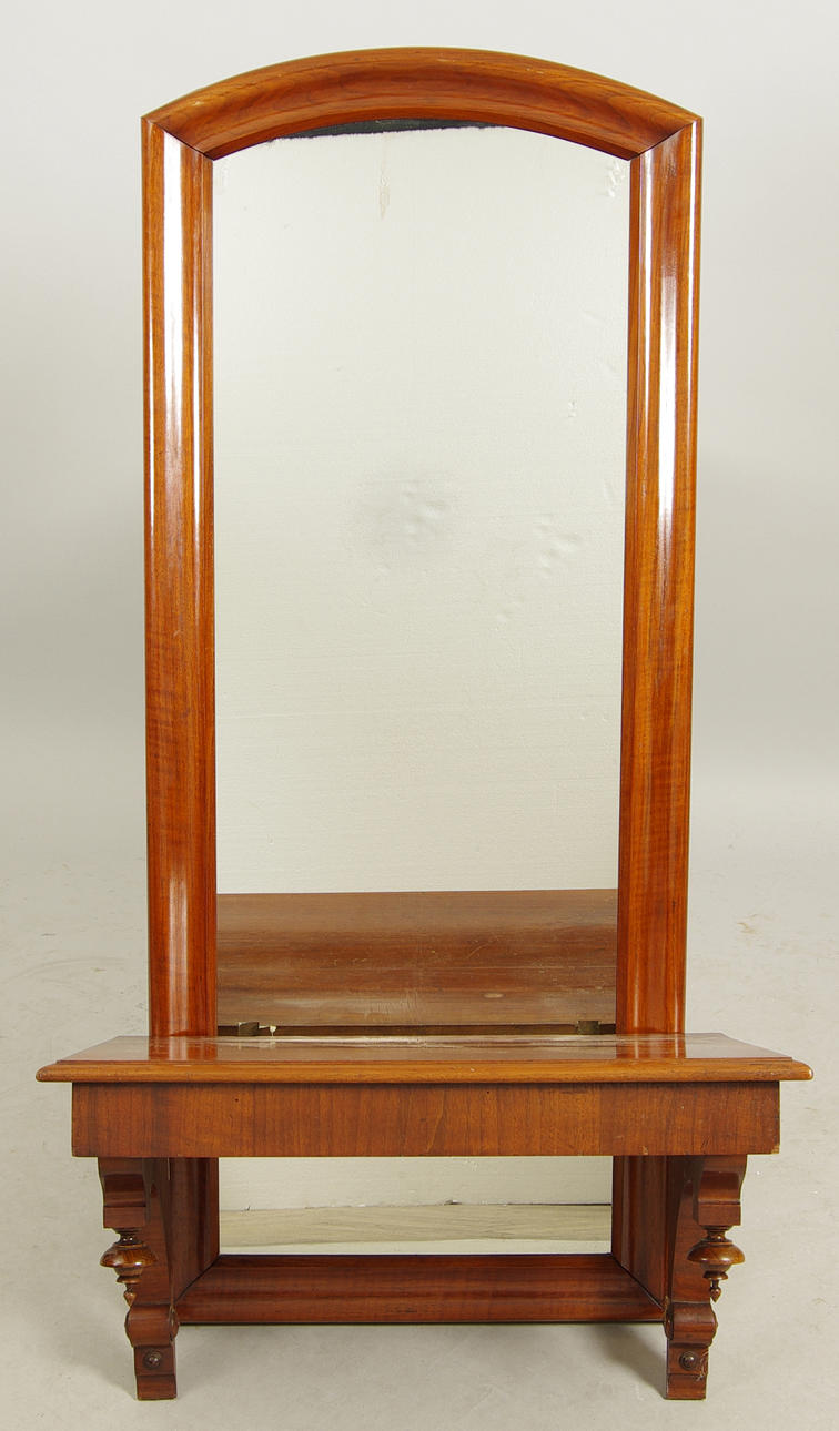 SPEGEL MED HYLLA, mahogny, 1800/1900-tal.