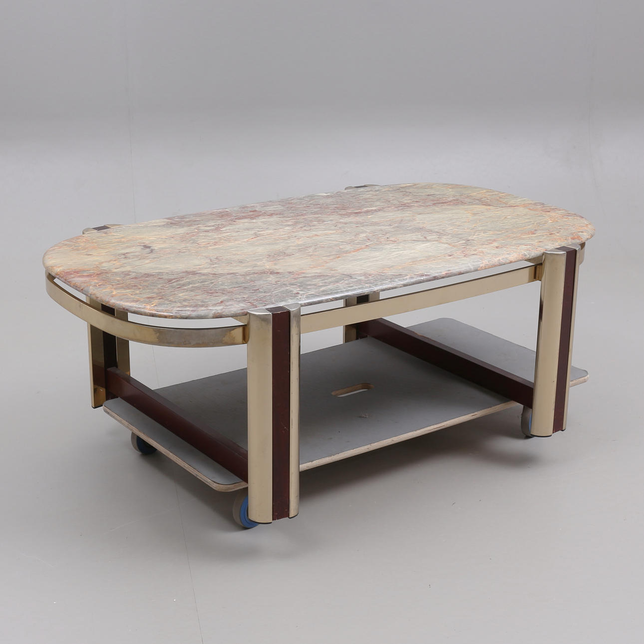 A 1900/2000 century coffee table with stone top.