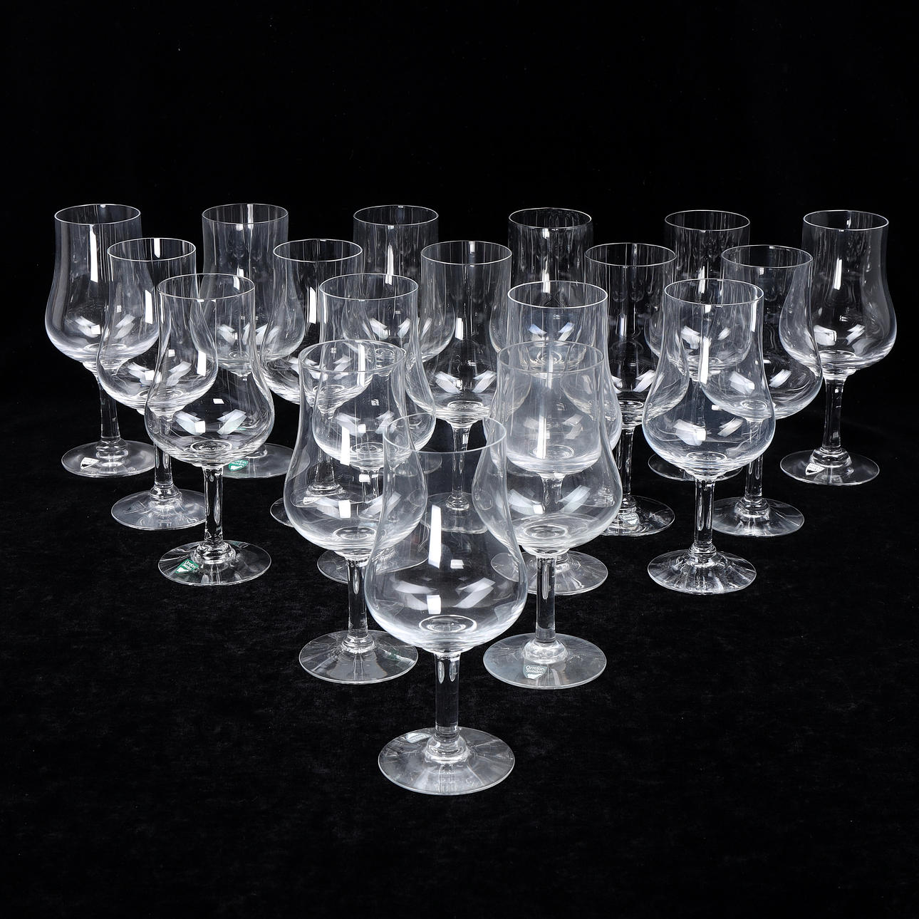 VIINININMAISTELULASIT, 18 kpl, Orrefors.