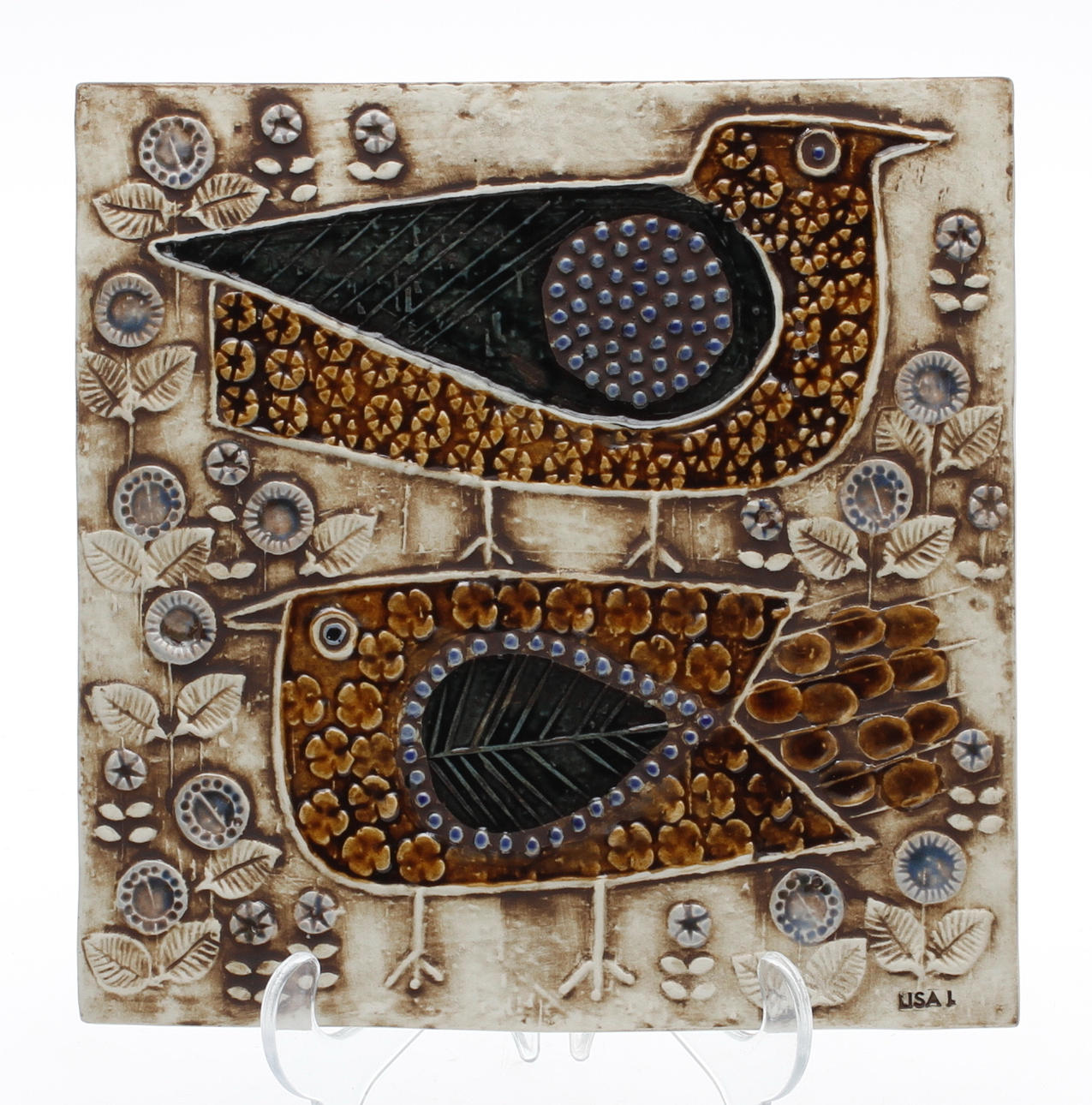 VÄGGRELIEF, stengods, Lisa Larson, Gustavsberg, stämpelsign.