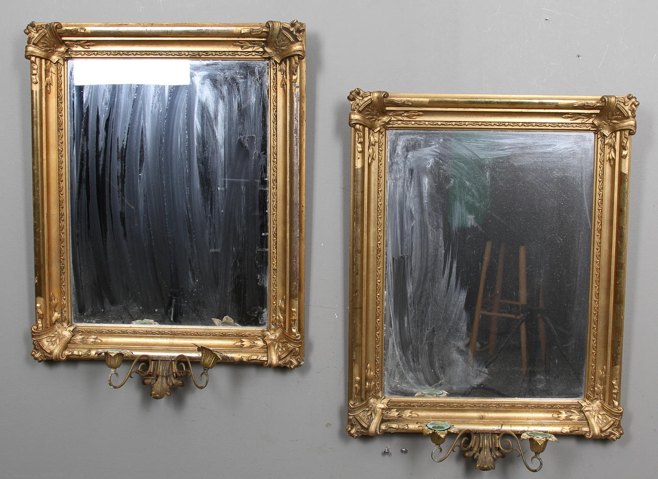 SPEGELLAMPETTER, ett par C:a 1900.