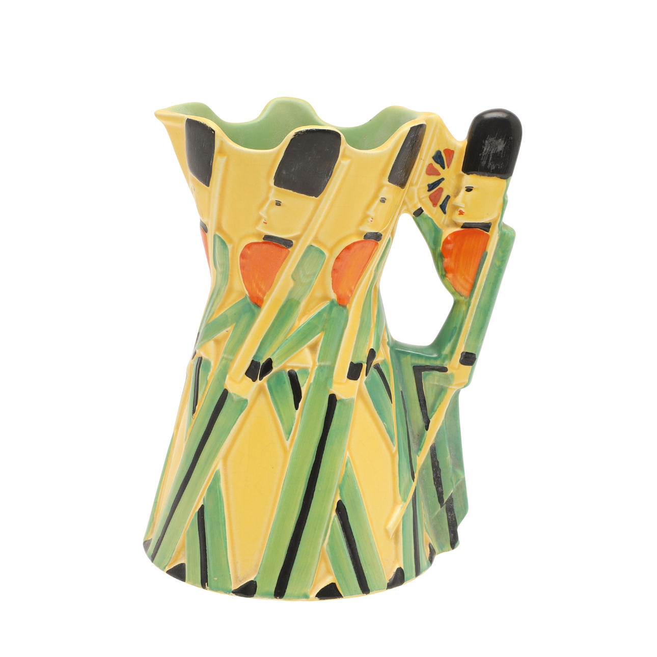 AN UNUSUAL BURLEIGH POTTERY 'MARCHING SOLDIERS' JUG.