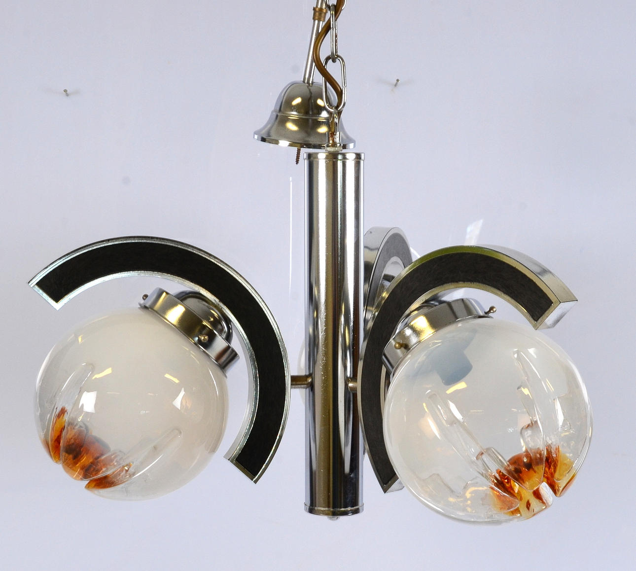 TAKLAMPA, krom, plast och glas, 1960/70-tal.