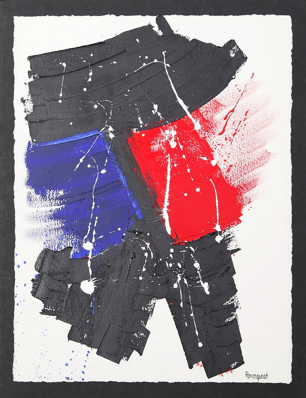 BJÖRN RÖNNQUIST. Komposition, akryl på papp, signerad Rönnquist.