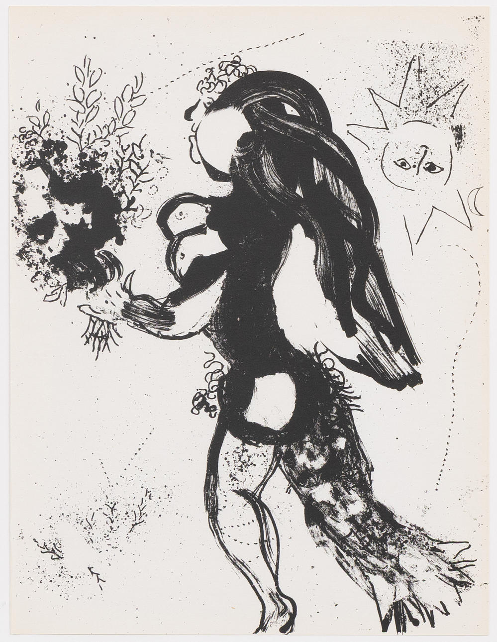MARC CHAGALL. L'Offrande, lithograph, from Chagall Lithographe I, unsigned.