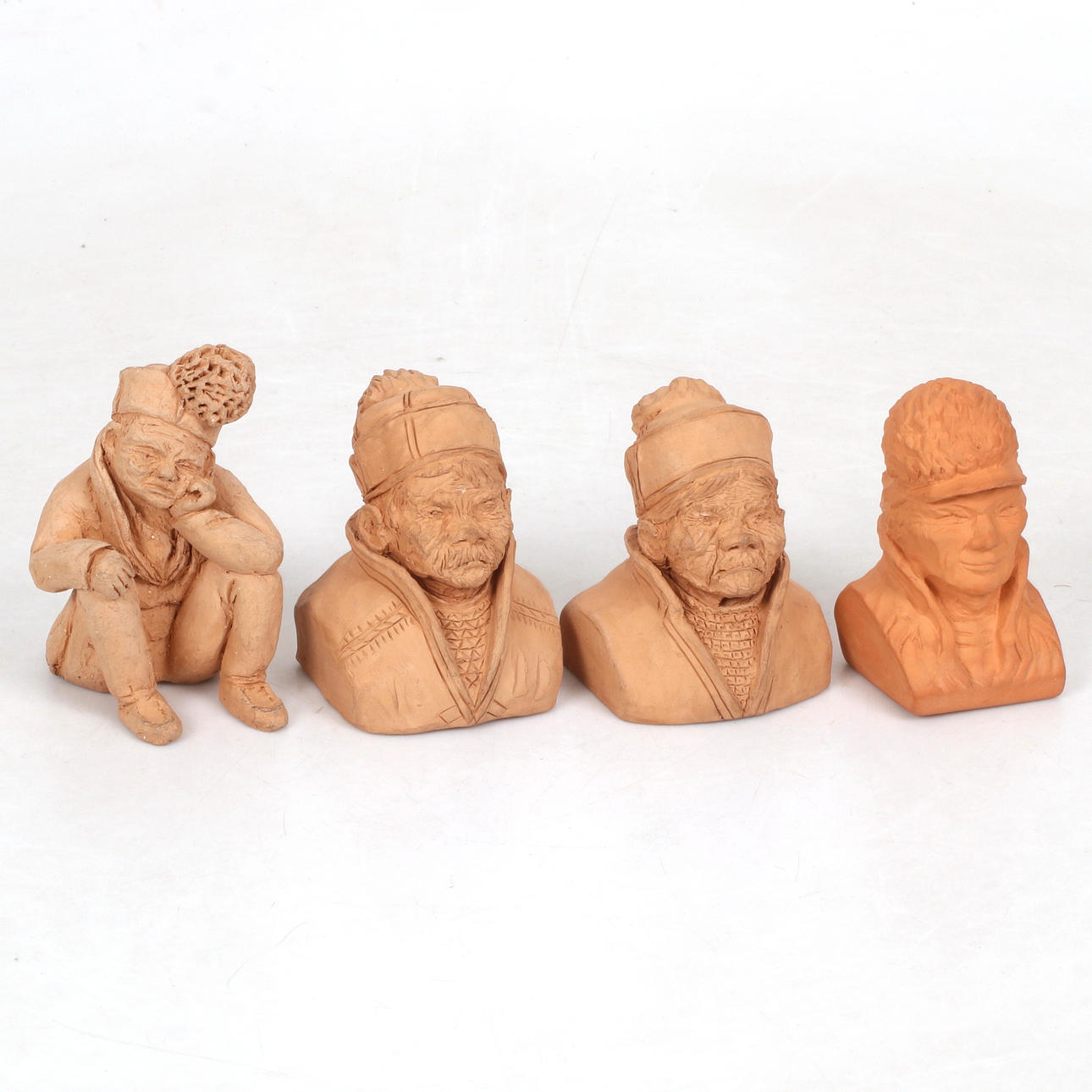 SCULPTURES, 4 pieces, clay, etc. Ester Mathz Nilsson & Emil Englund.