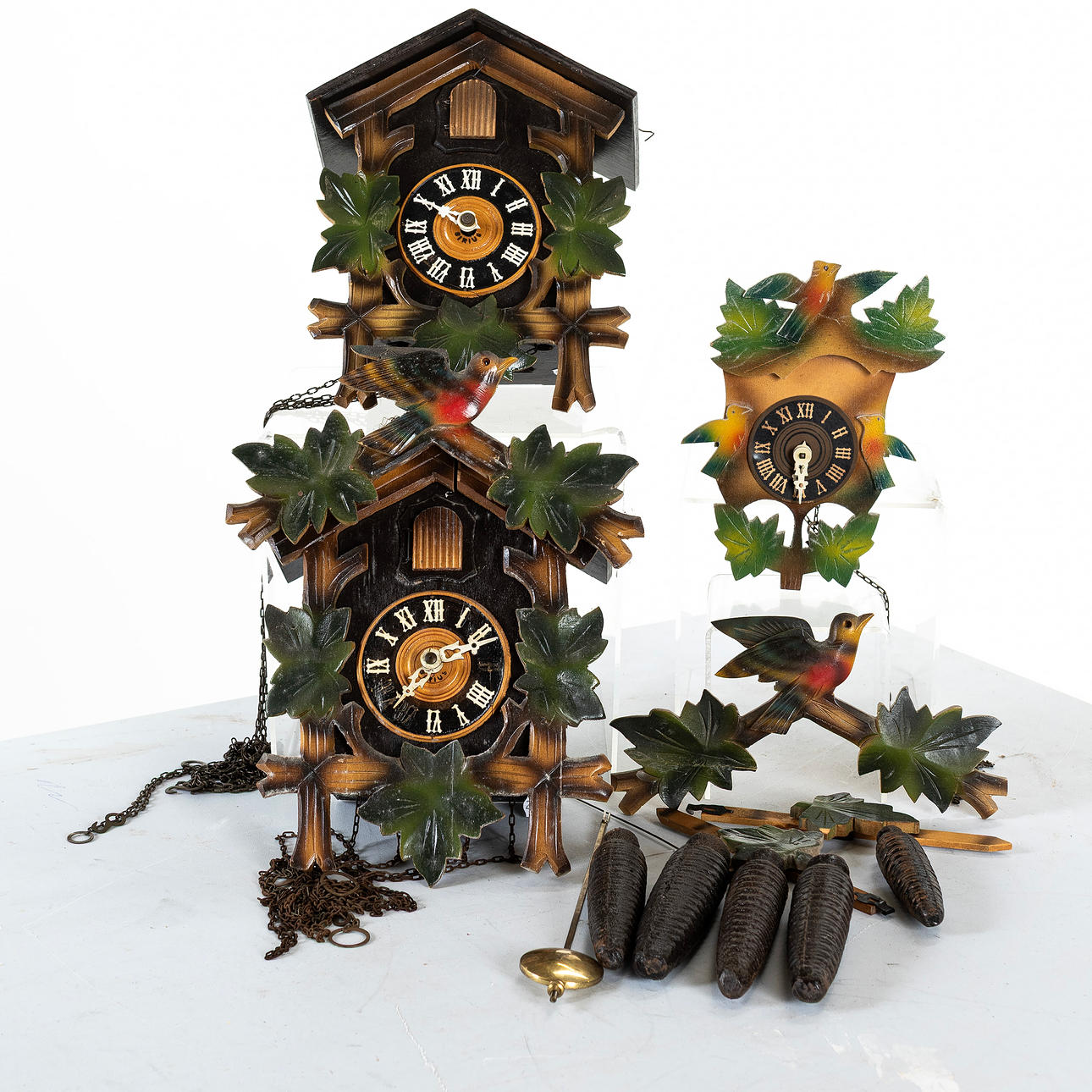 WALL CLOCK, 3 pcs. s.k gökur, Germany.