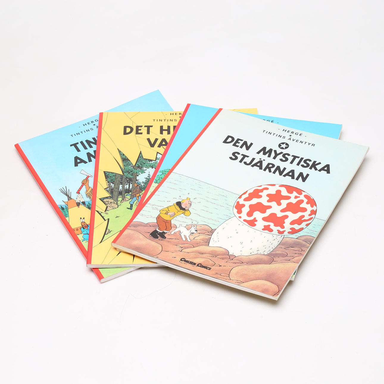 COMICS, Tintin, 4 pcs, Hergé, Carlsen Comics.