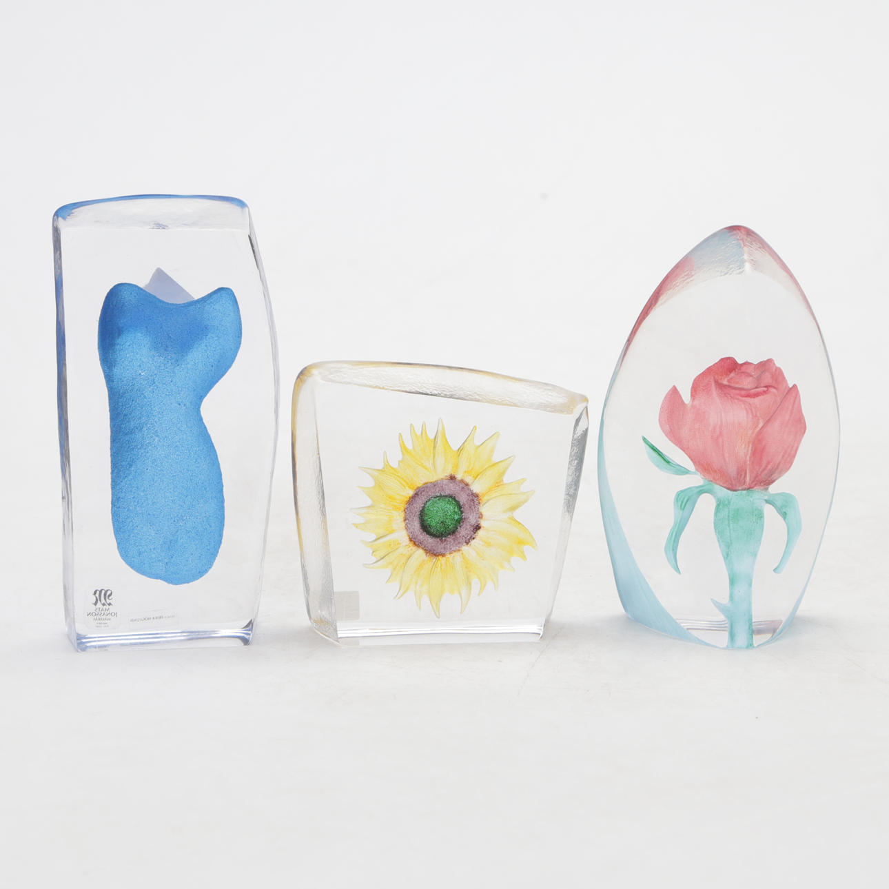 A set of 6 small sculptures, Målerås, 2 are signed.