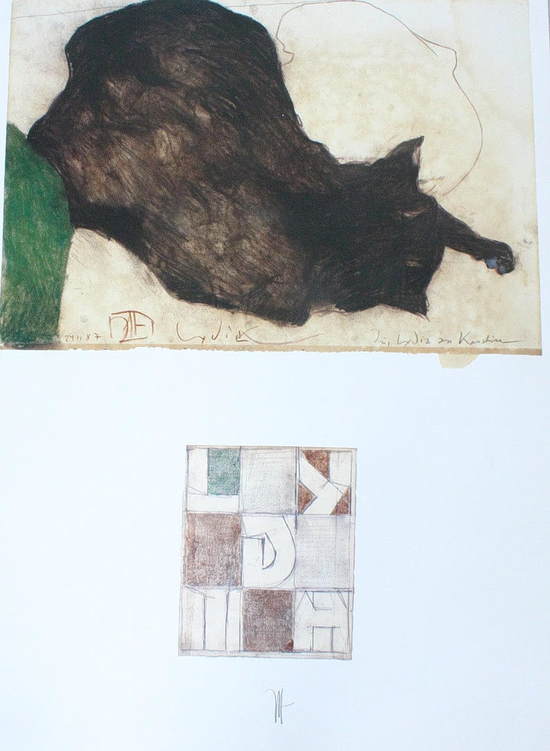 HORST JANSSEN. 'Cat Lydia', art poster, signed.