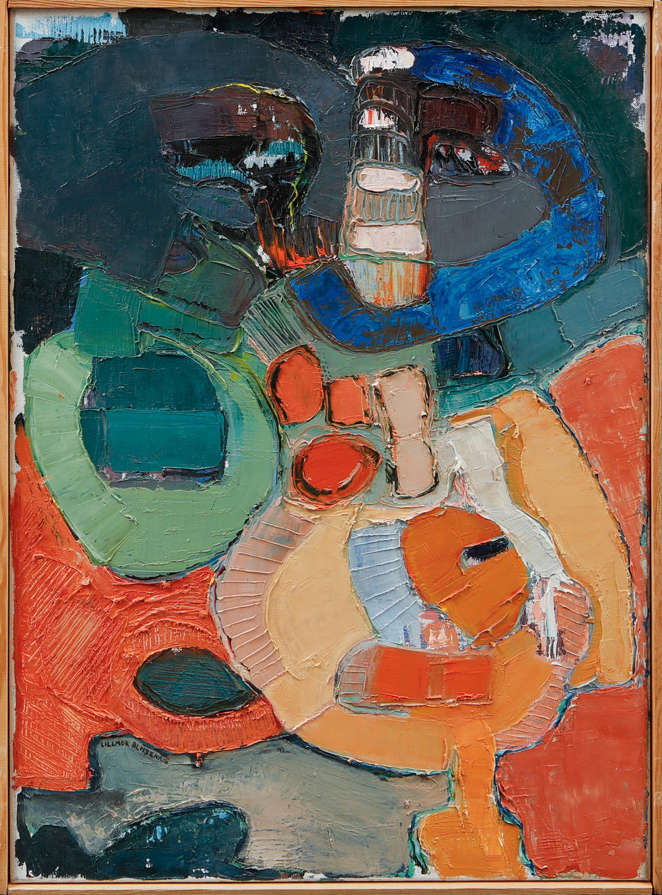 LILLMOR ALMSENIUS. “Fermentation process”, oil on canvas, signed.