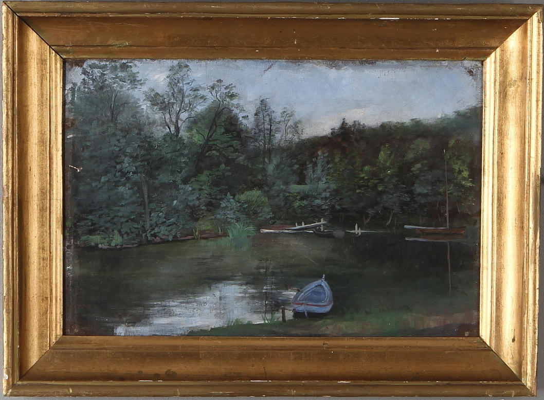 OIDENTIFIERD KONSTNÄR. olja på pannå, enligt uppgift Amalia Kyulienstierna.