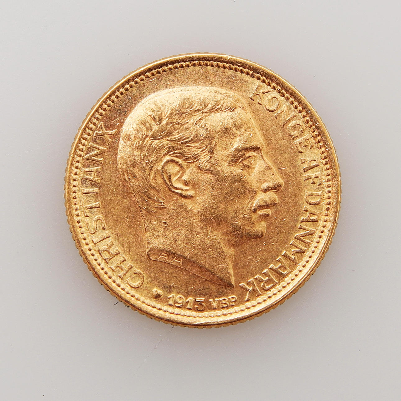 MONEDA DE ORO, 10 kr, Dinamarca, 1913.
