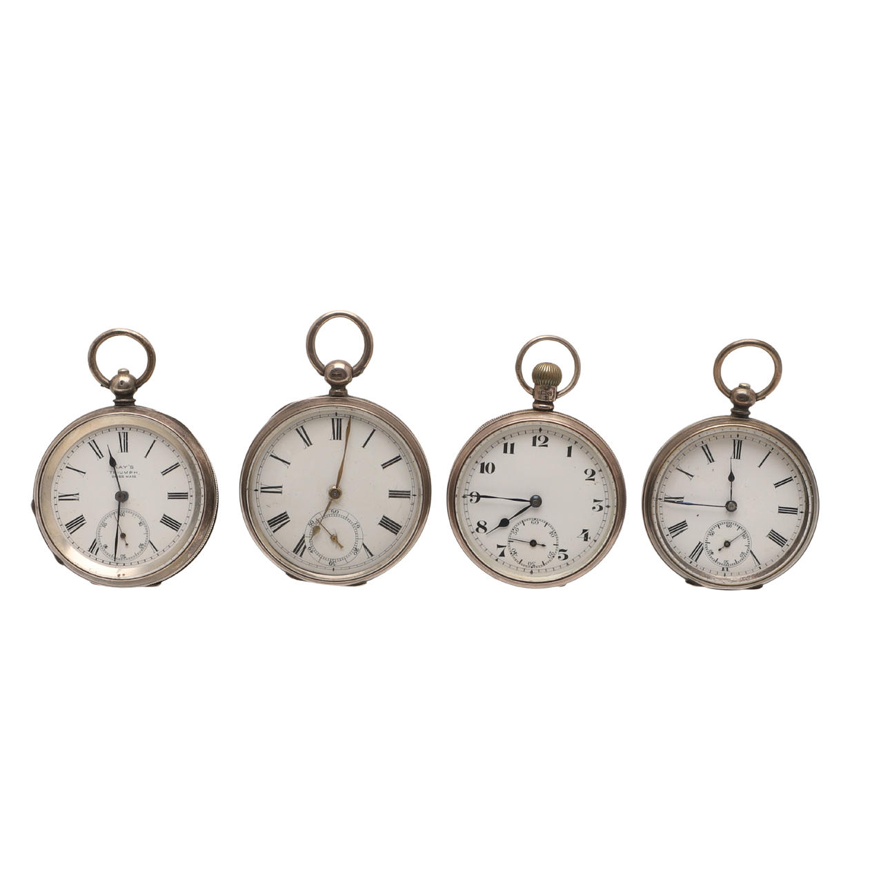 A SILVER OPEN FACED POCKET WATCH.