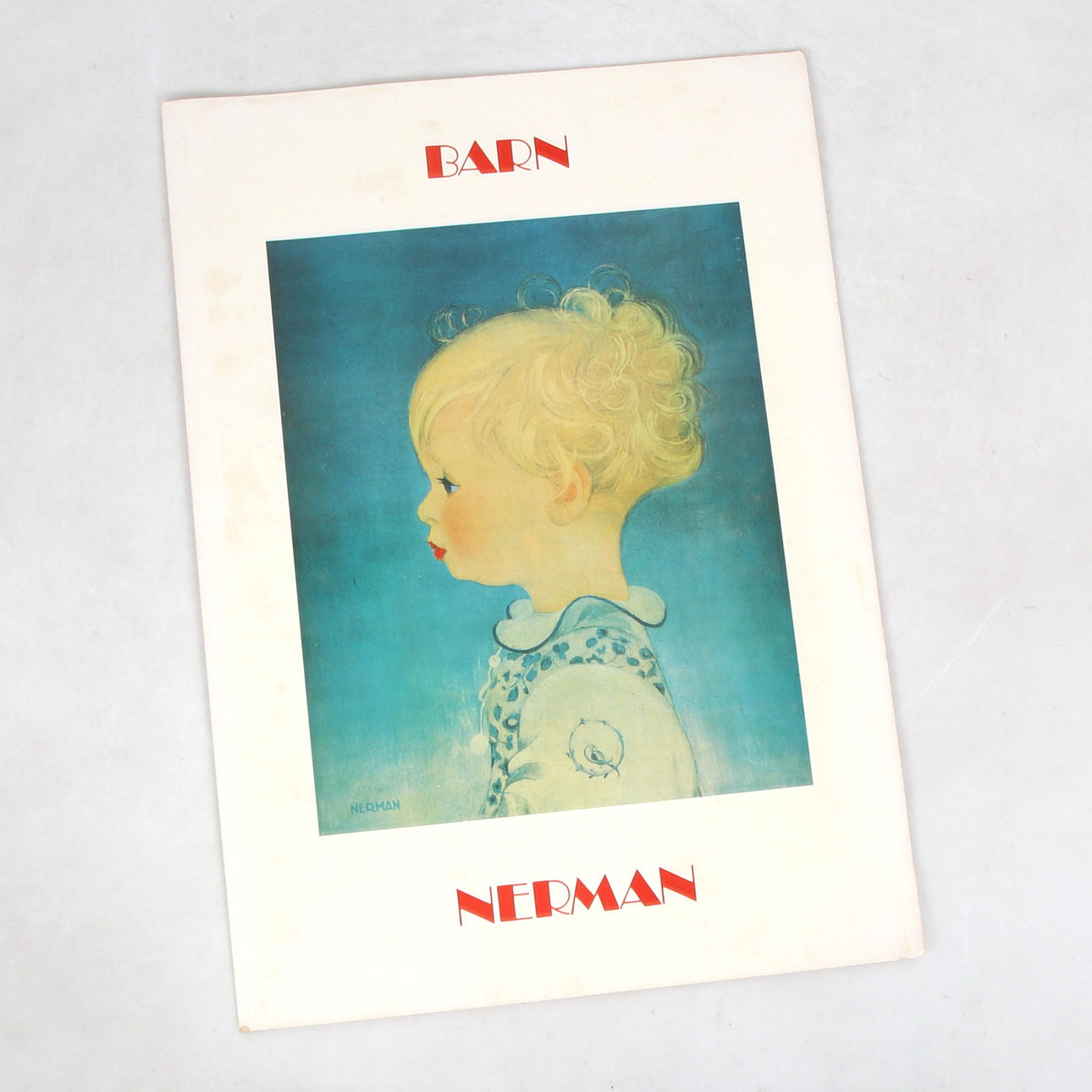 EINAR NERMAN. "Barn", mapp, 5 st, färgoffsetlitografier, signerade.