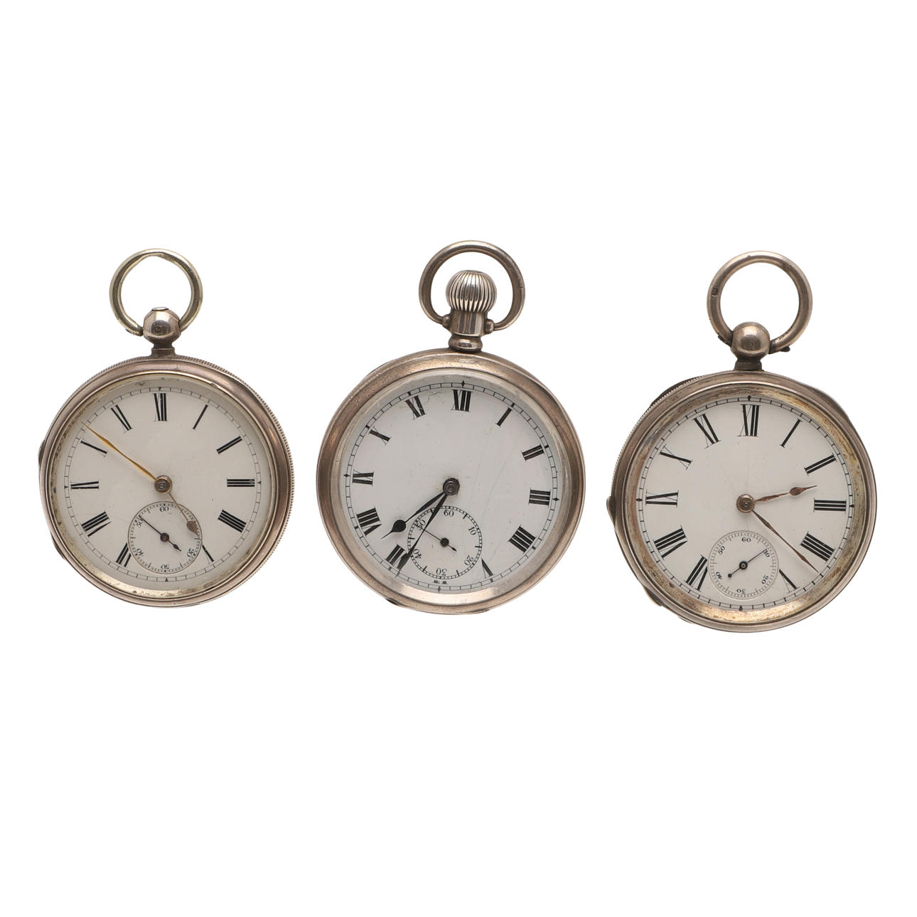 A SILVER OPEN FACED POCKET WATCH.