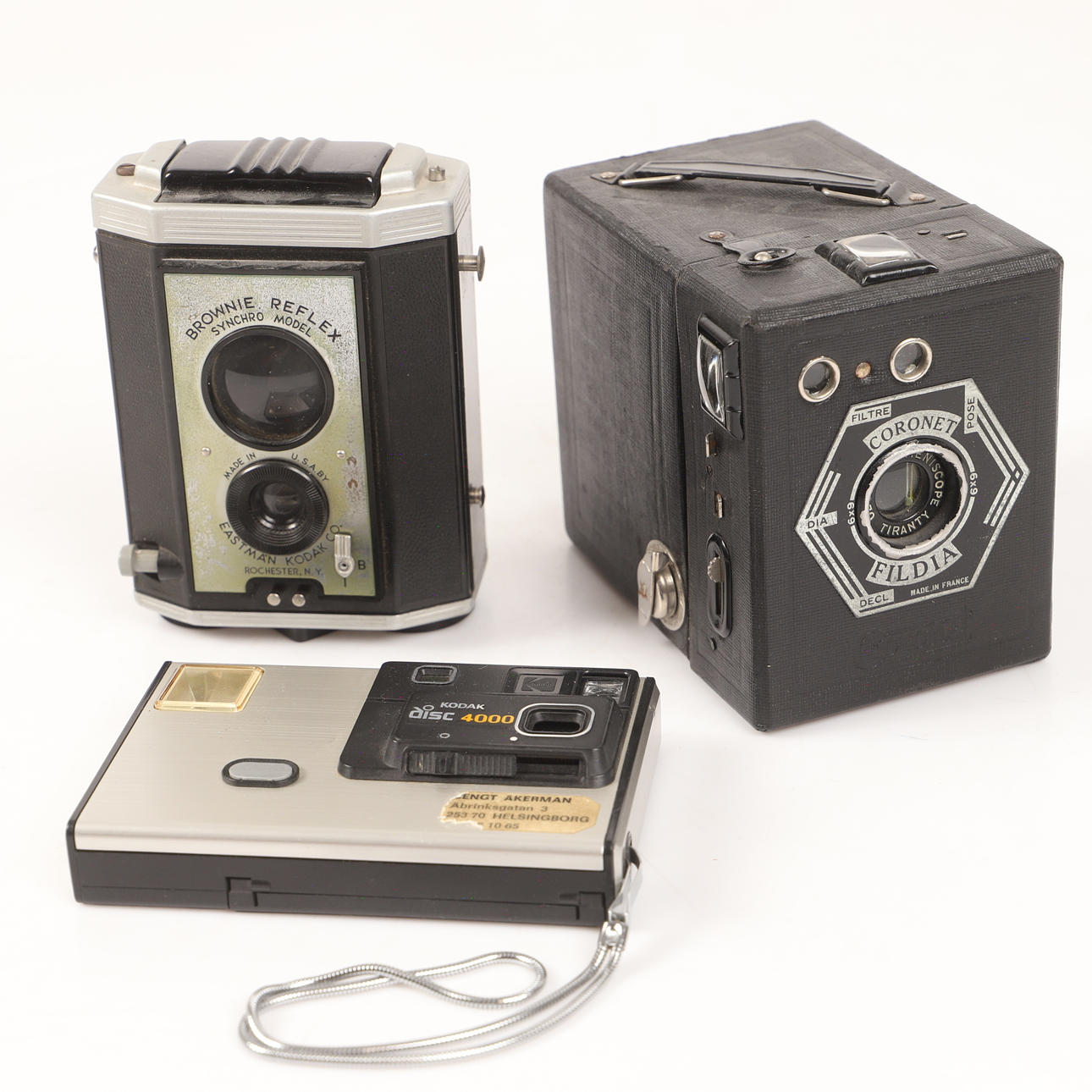 CAMERAS, 3 pieces, Kodak and Coronet.