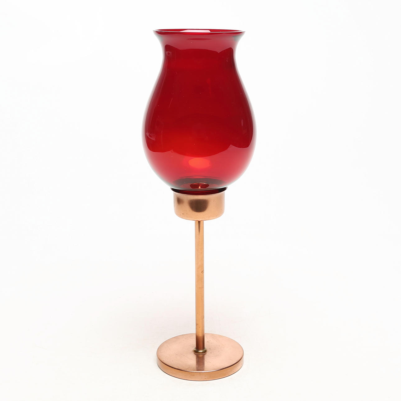 BORDSLYKTA, glas/koppar, 1950/60-tal.