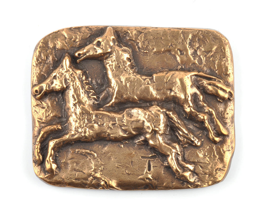 OKÄND KONSTNÄR. Bronsrelief, 1960.