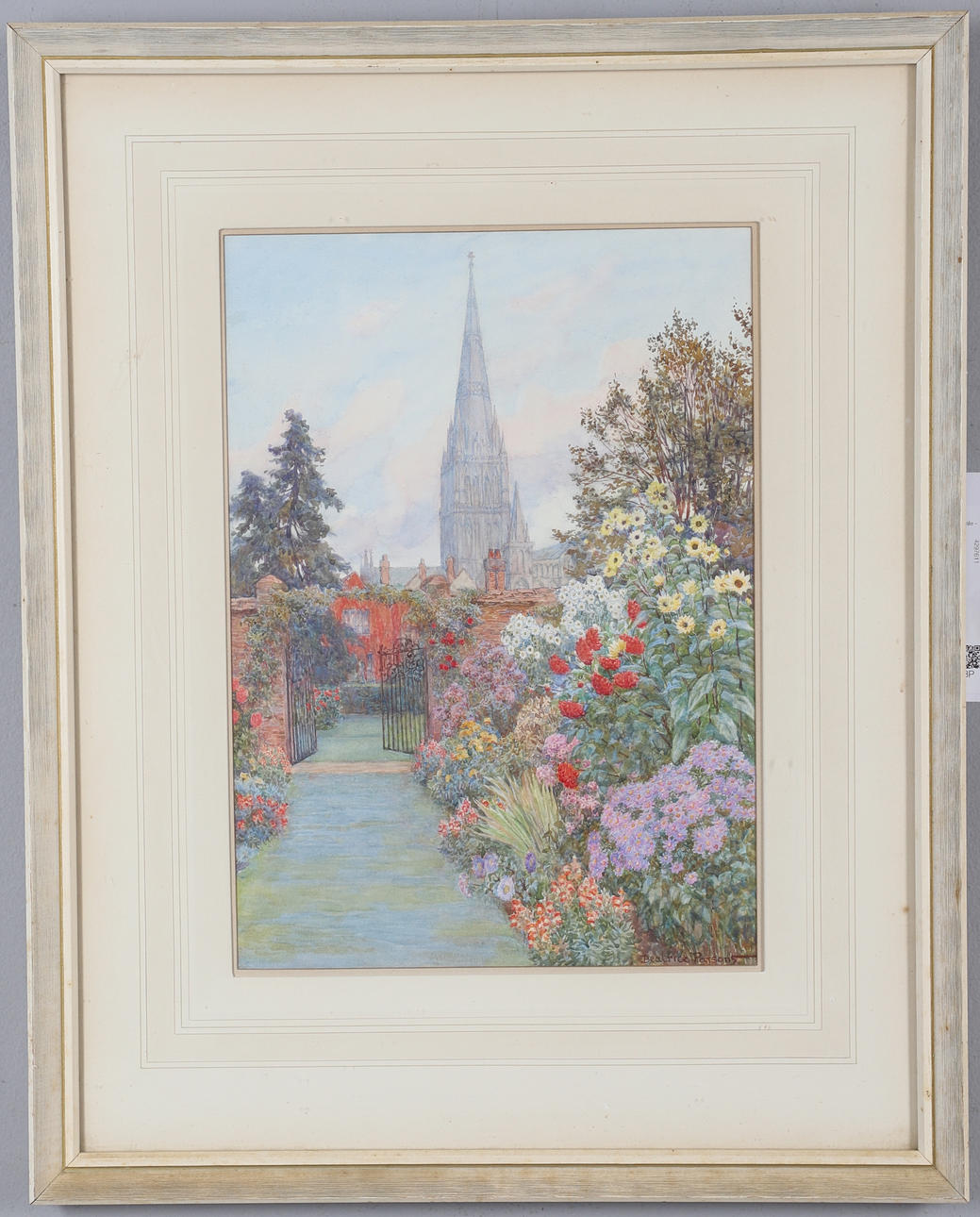 BEATRICE PARSONS (1869-1955). SALISBURY SPIRE FROM THE ARCHDEACON'S GARDEN.