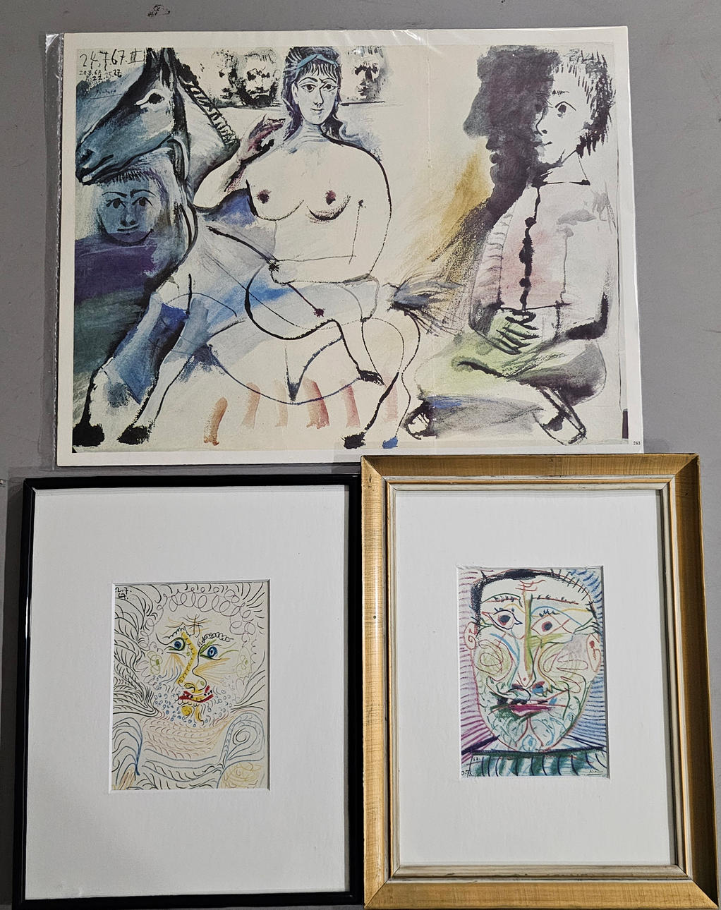 PABLO PICASSO. 2 LITHOGRAFIEN UND PLAKAT.