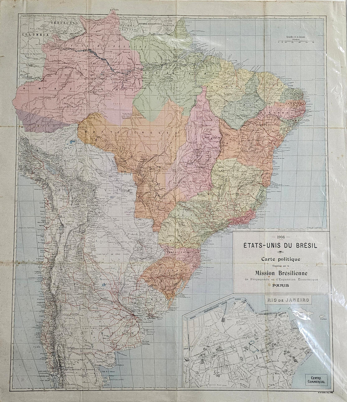 KORT OVER DE FORENEDE STATER I BRASILIEN.