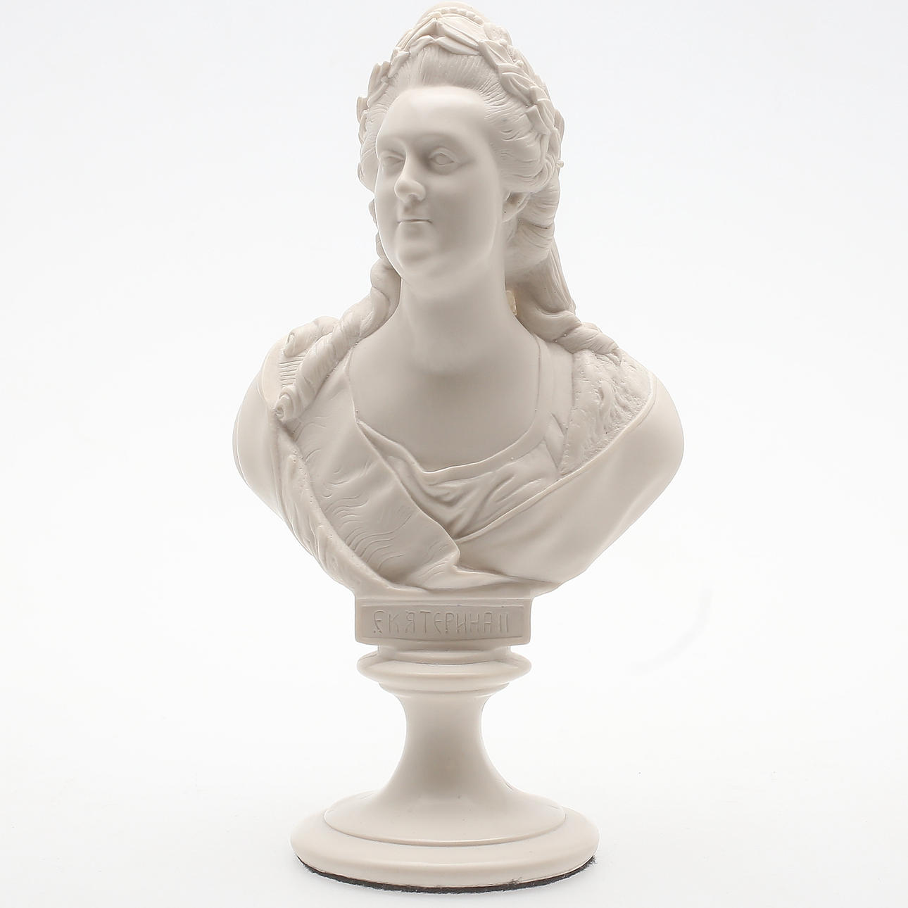 SKULPTUR, Byst av Katarina II av Ryssland, krossad marmor, samtida.