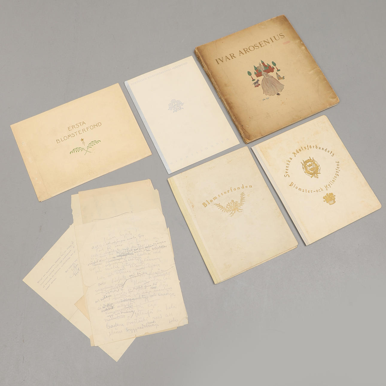 CARL KYLBERG. Various notes, texts, commemorative gifts, etc.