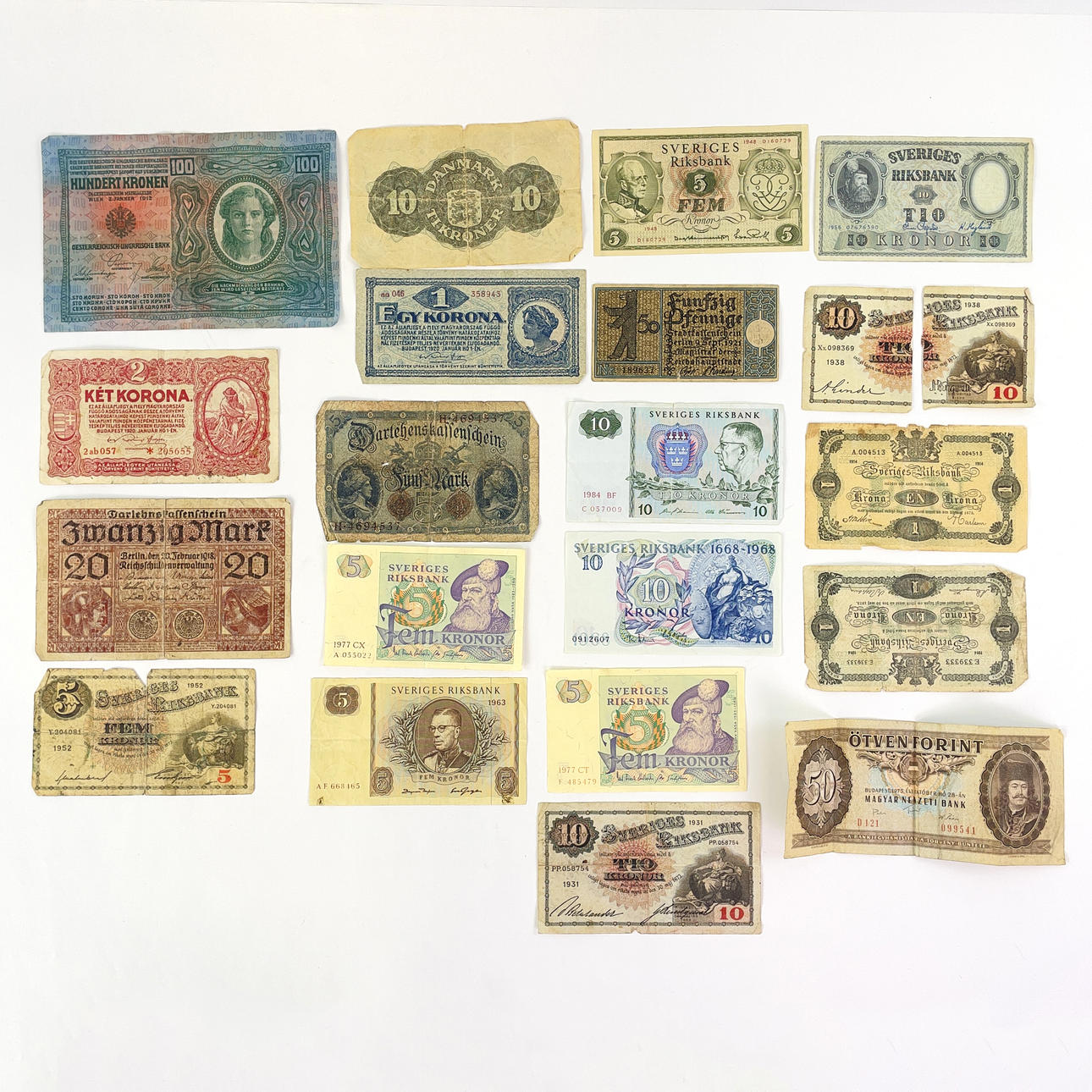 LOT OF BANKNOTES, Swedish/foreign.