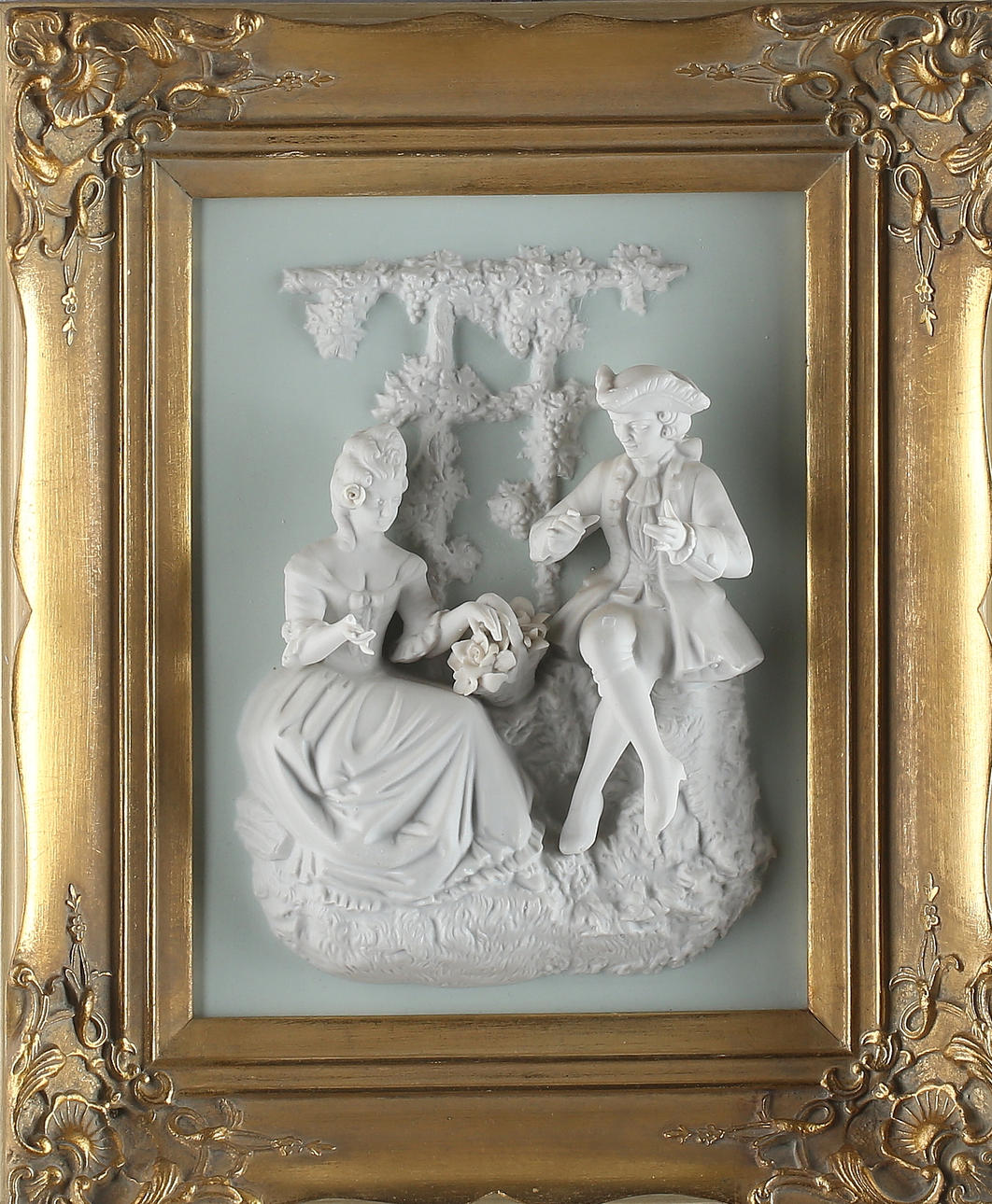 TAVLA/VÄGGRELIEF, parian, Dresden, 1900-tal.