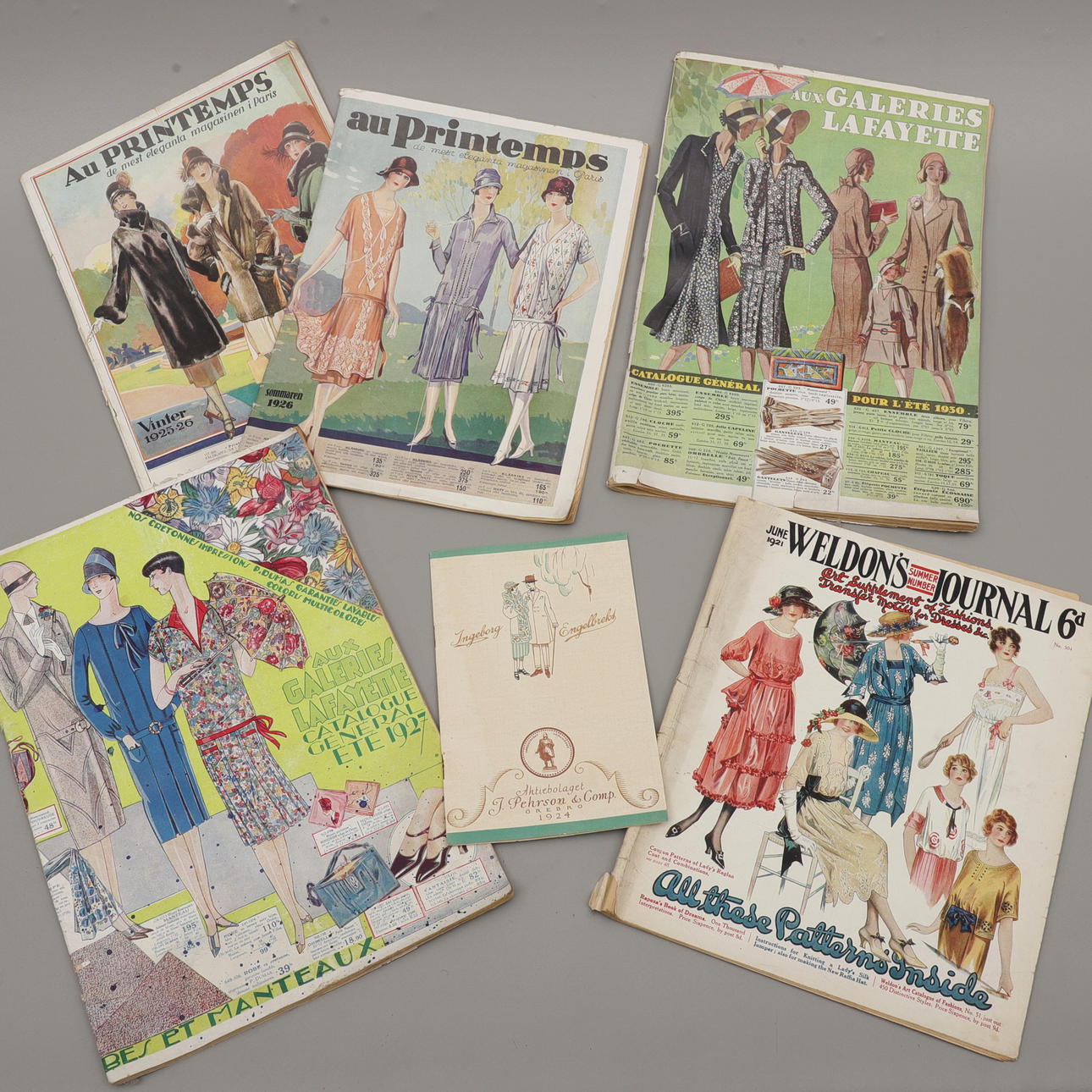 MODEKATALOGER, 6 st, 1920-tal.