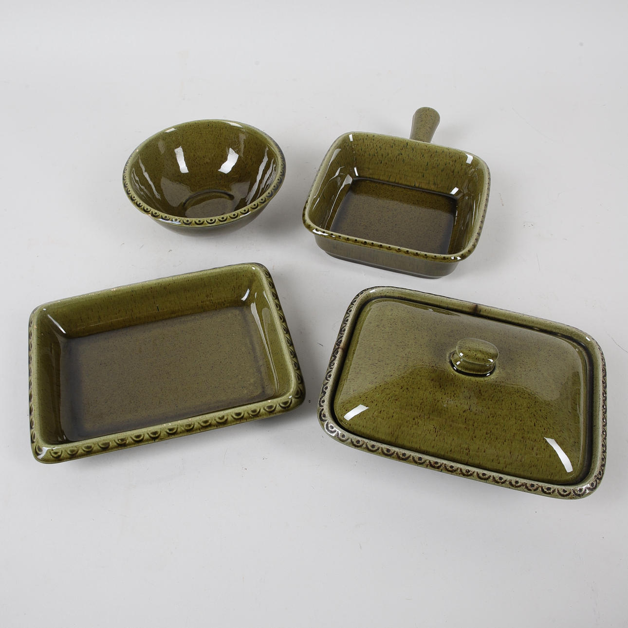 SERVISDELAR, 4 st, keramik, "Deco", Helsingborg, 1900-tal.